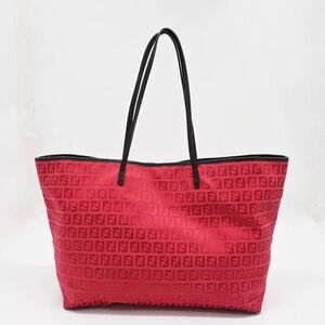 Fendi Zucca Roll tote with leather trim